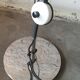Vintage floor lamp silver-black, 1970