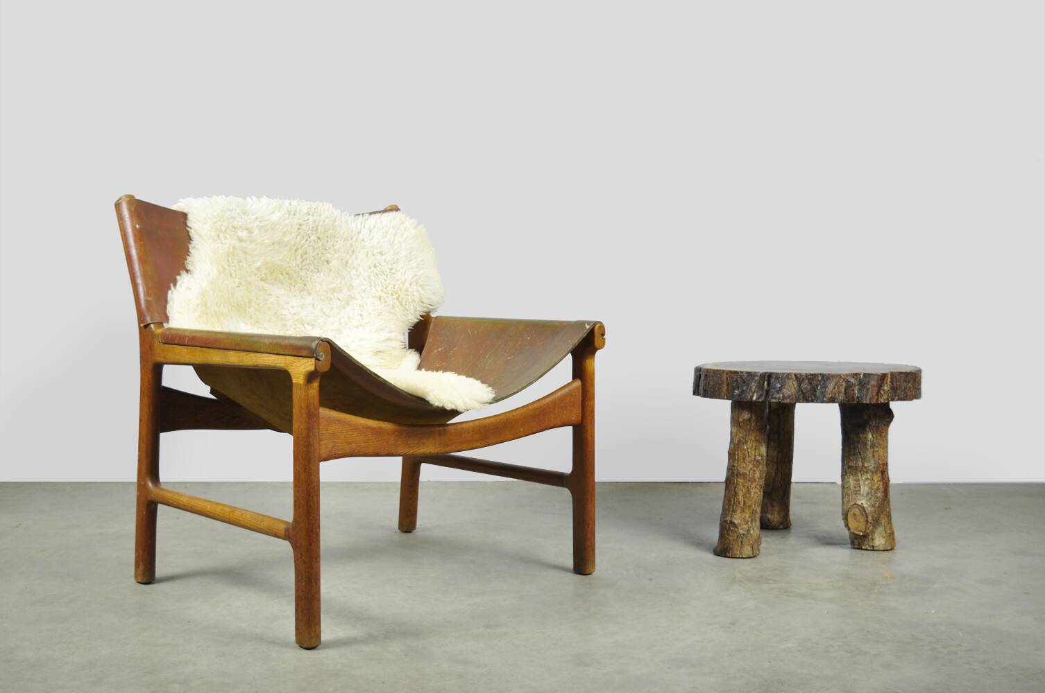 A/S MIKAEL LAURSEN / vintage leather armchair / Illum Wikkelsø / Denmark 1960s