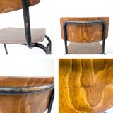 Chaise vintage Pagholz Ahrend Cirkel années 60 assise chêne piètement métal