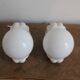 Pair of white ceramic wall lights, Bauhaus style, Italy