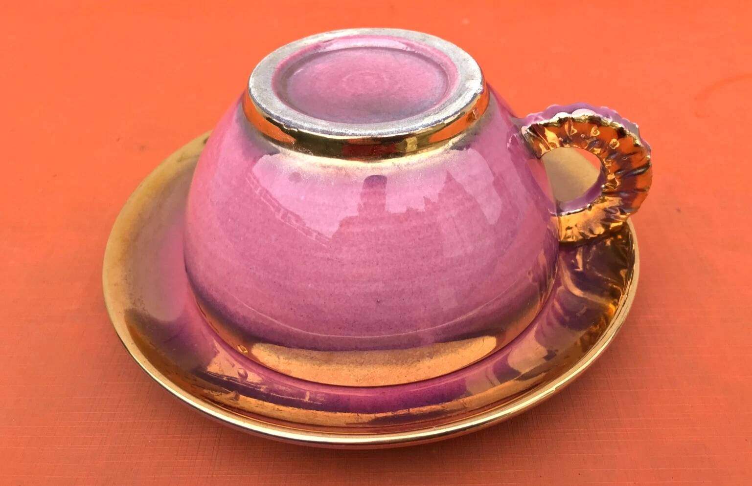 1960s Ceramic Breakfast Cup / Saucer in the Vallauris Style