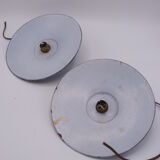 Pair of blue enamelled metal suspensions
