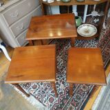 Set de 3 tables gigognes en merisier