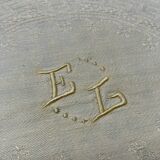 set de 4 serviettes monogrammées EL teintes jaune