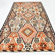 6x10 Grey & Pink Vintage Kilim Rug, Aesthetic Rug, Rugged Rug, 171x306Cm