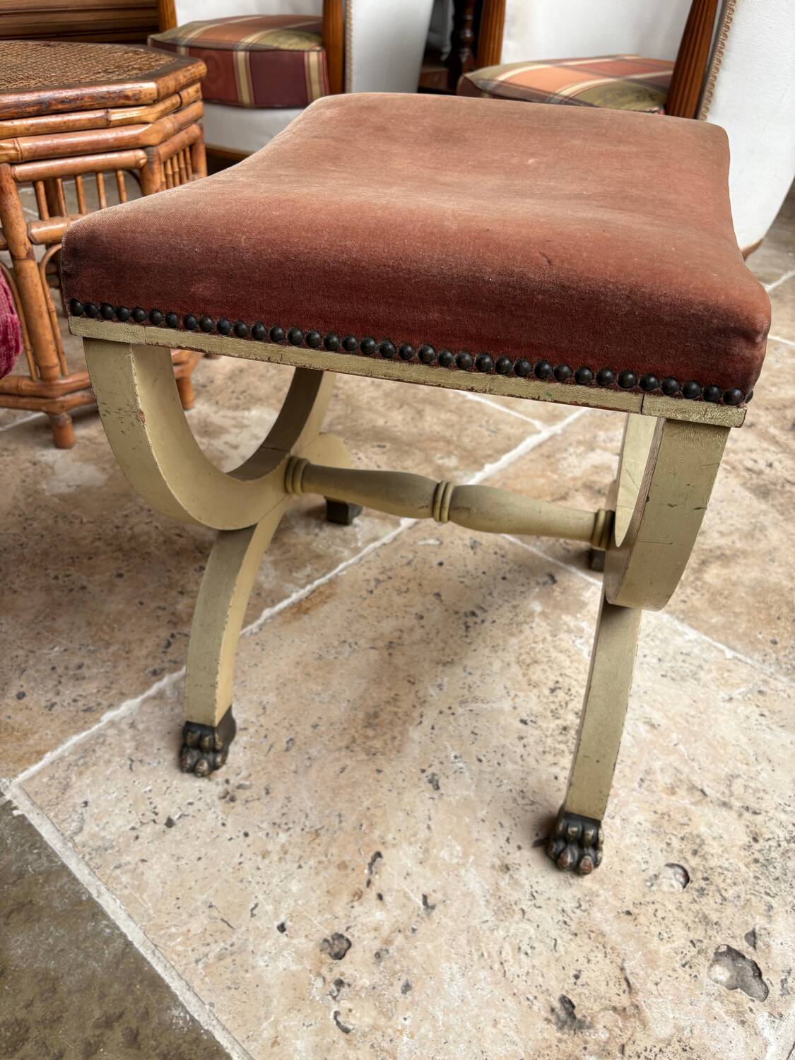 Tabouret bois curule