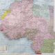 Old map of French West and Equatorial Africa from 1950, 43x43cm.