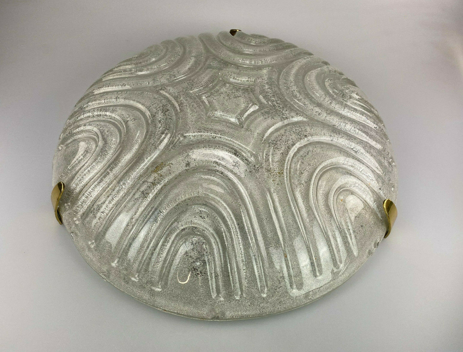 Flush Mount Ceiling Light Ice Glass Hillebrand 60s