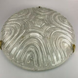 Flush Mount Ceiling Light Ice Glass Hillebrand 60s