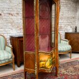 Curved showcase in marquetry Louis XV style