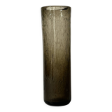 Large smoked and blown glass vase, Verrerie de Bendor 1950