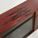 Danish Hundevad rosewood wall unit display cabinet 70s mid century vintage