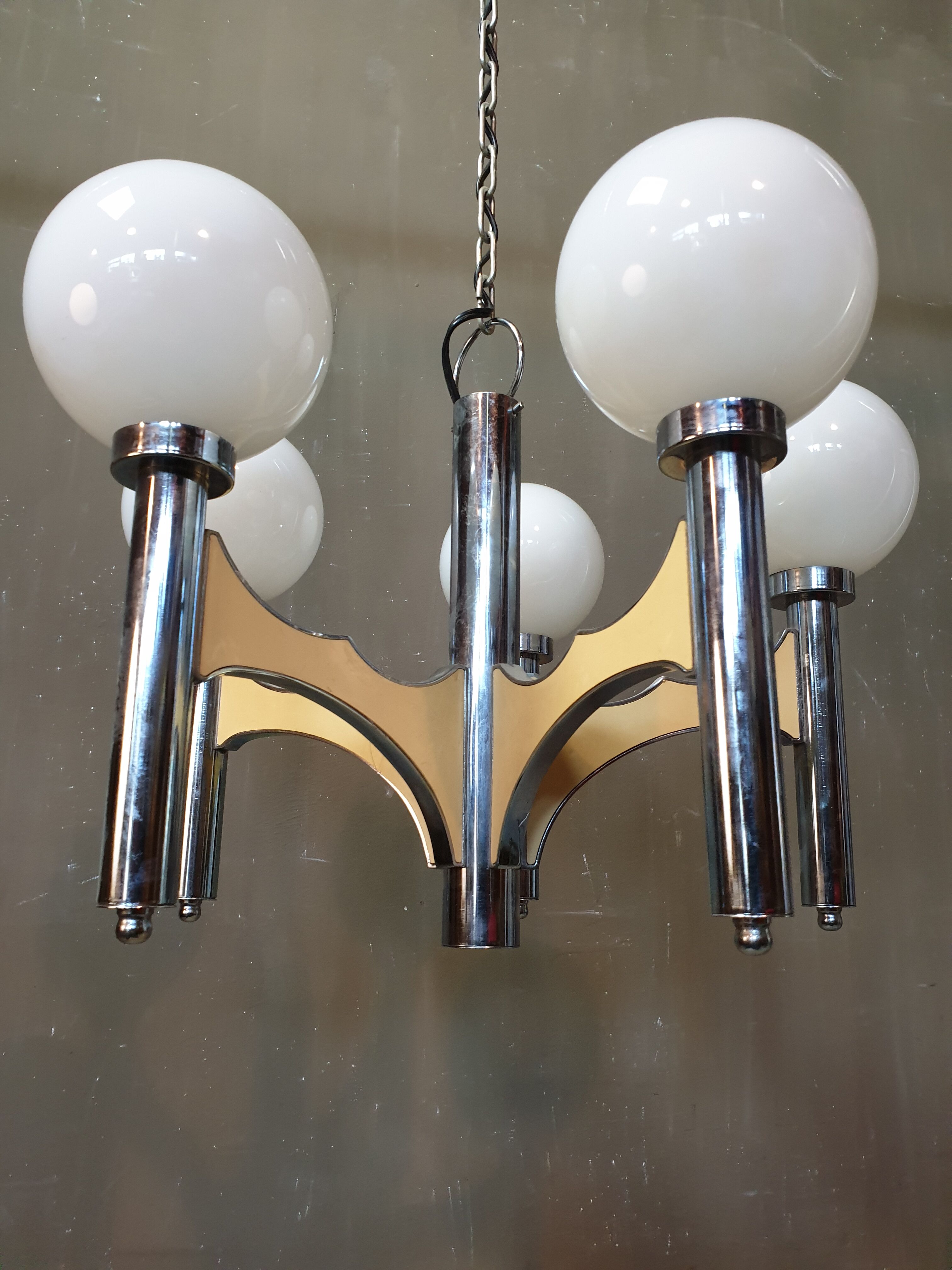 Vintage chrome ceiling lamp