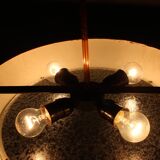 Copper UFO chandelier Bauhaus by Josef Hurka, 1930s