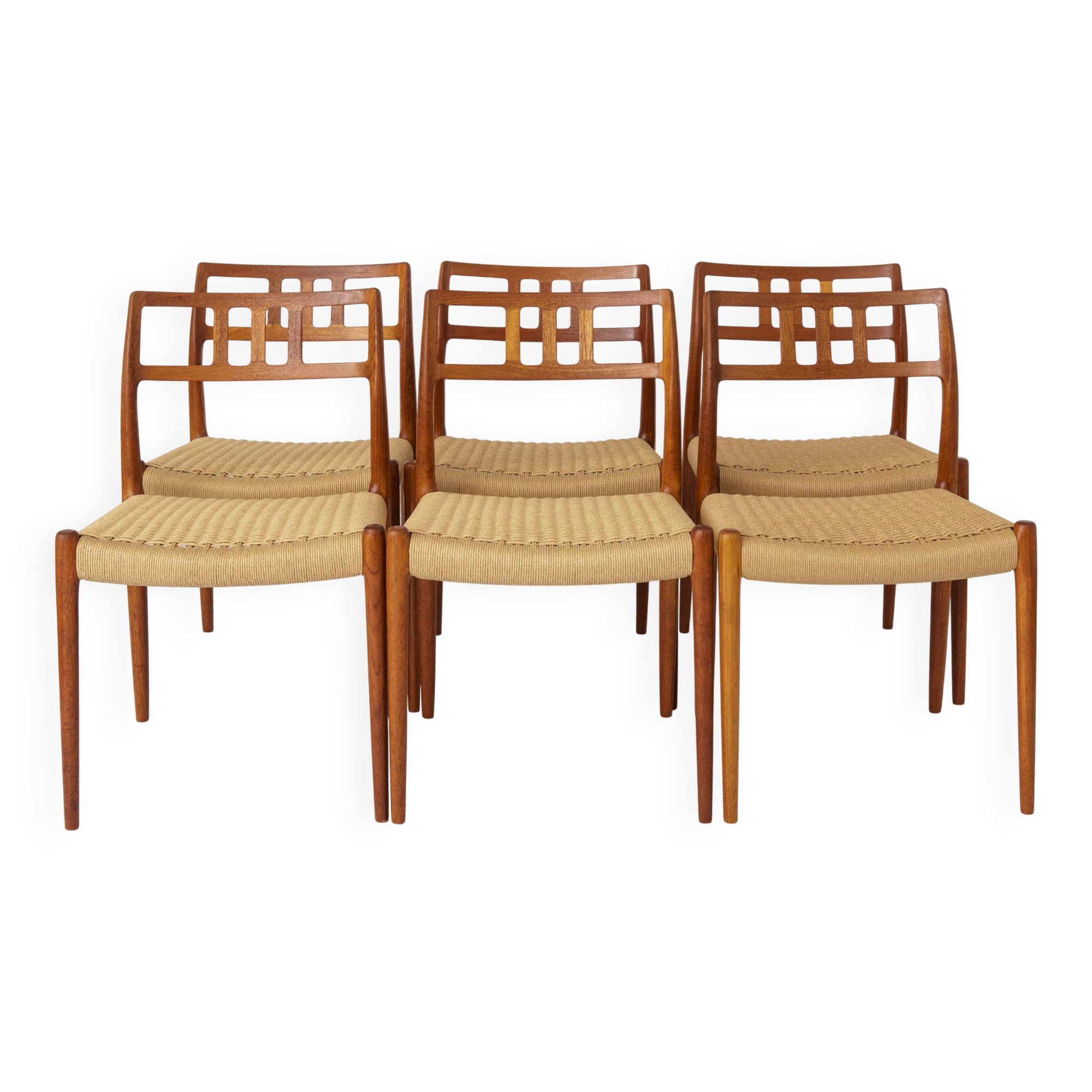6 chaises danoises en teck par Niels Otto Møller Modèle 79, années 1960