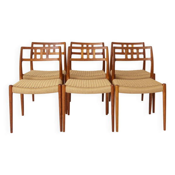 6 chaises danoises en teck par Niels Otto Møller Modèle 79, années 1960