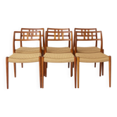 6 chaises danoises en teck par Niels Otto Møller Modèle 79, années 1960
