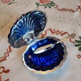 Stainless steel and glass shell butter dish