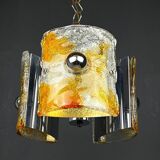 Murano glass chandelier ice mid-century by Av Mazzega, Italy, 1970s