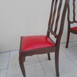 6 vintage art deco Louis VX leather wood chairs