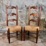 Pair of folk art chairs, France, mid-20th century