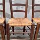 Série de 10 chaises paillé rustique anciennes