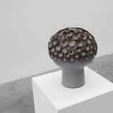 Sculpture « champignon » en céramique organique signée EL, Belgique, années 1960