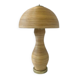 Lampe à poser contemporaine en bambou