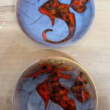 Set of 2 Seahorse plates by Monique Brunner in Vence