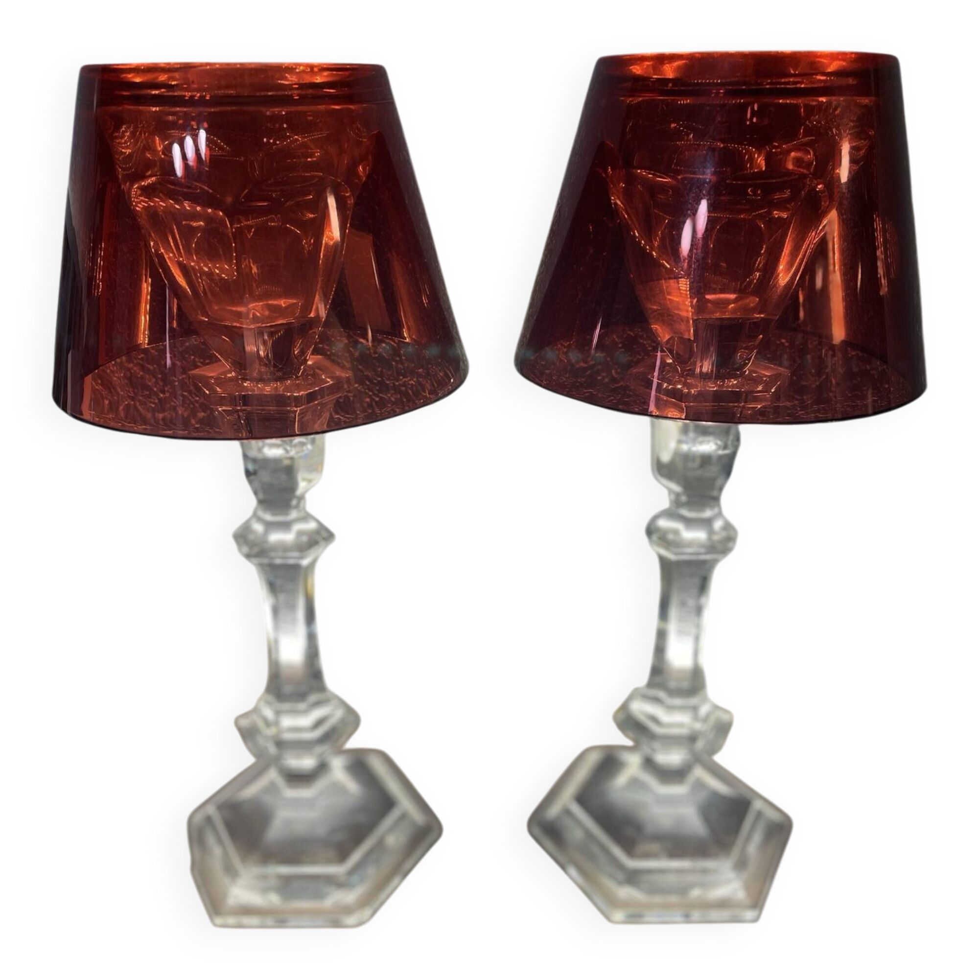 Baccarat Candle Holder Pair