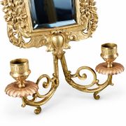 Pair of Napoleon III wall sconces in gilded bronze, with bevelled mirrors.
