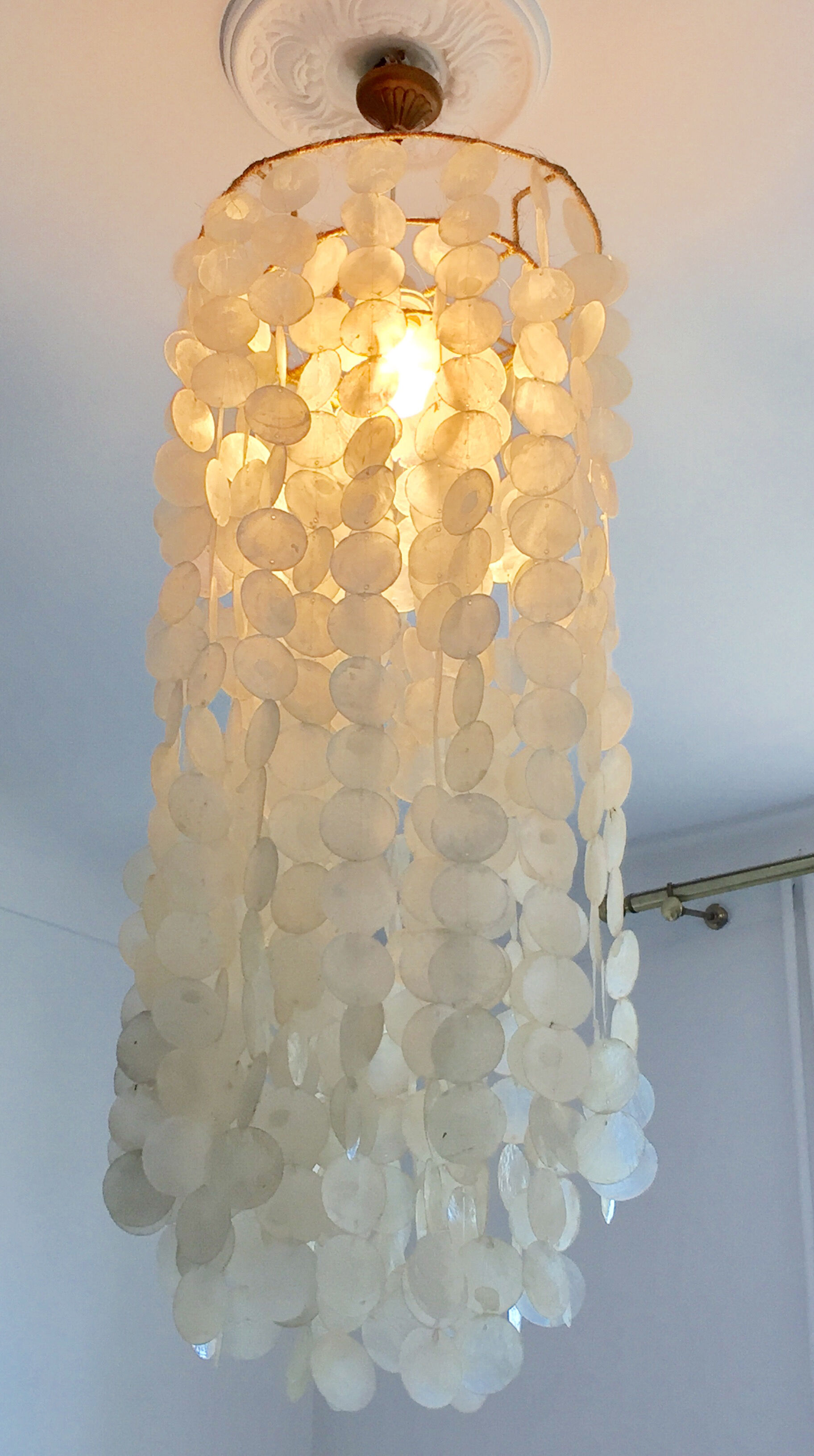 Vintage mother-of-pearl hanging lamp