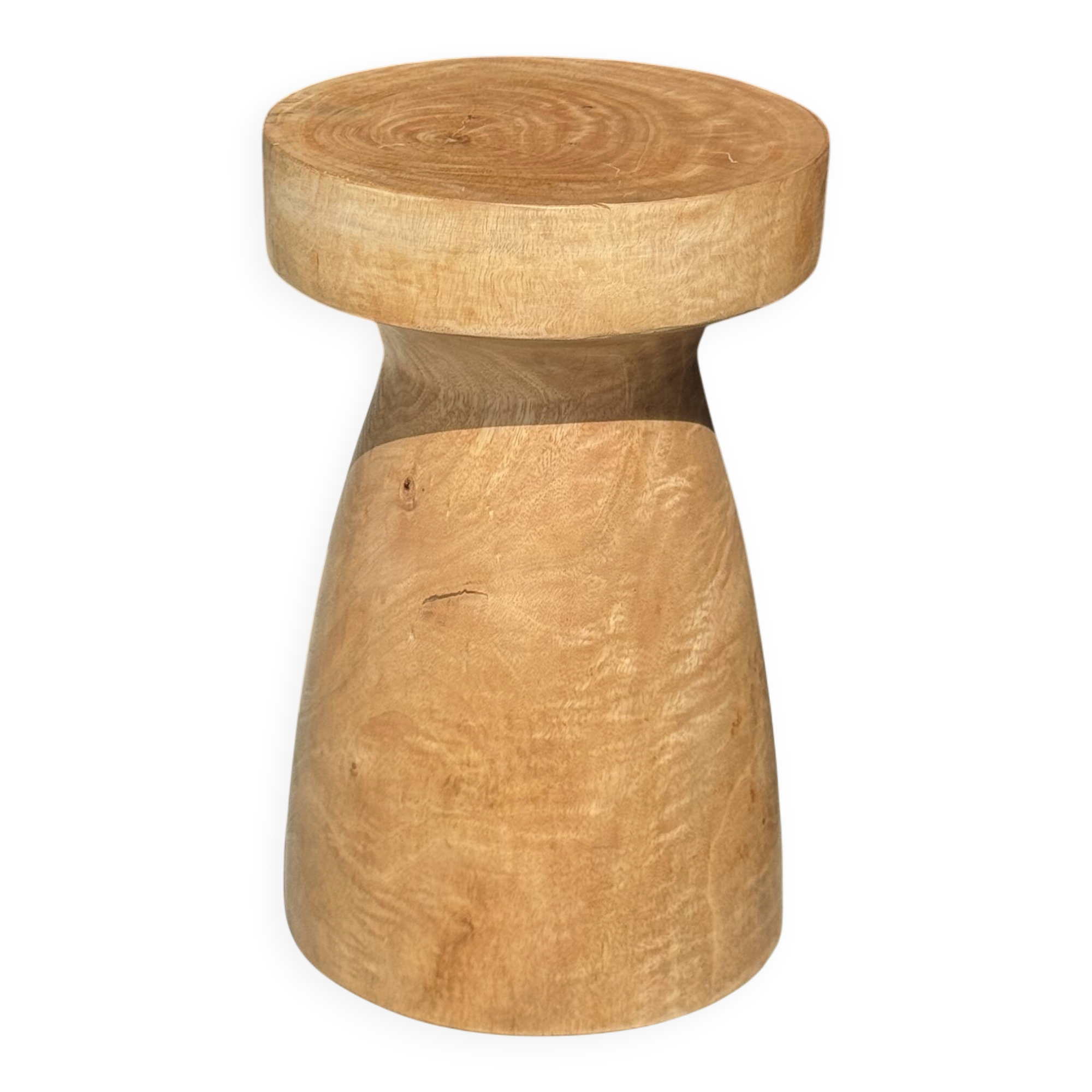 Stool, side table, end table in natural solid mango wood.