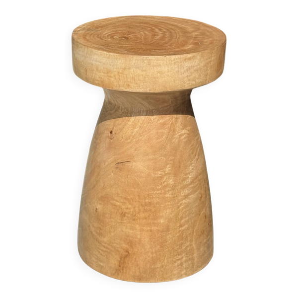 Tabouret, table d'appoint, bout de canapé en manguier massif totem naturel