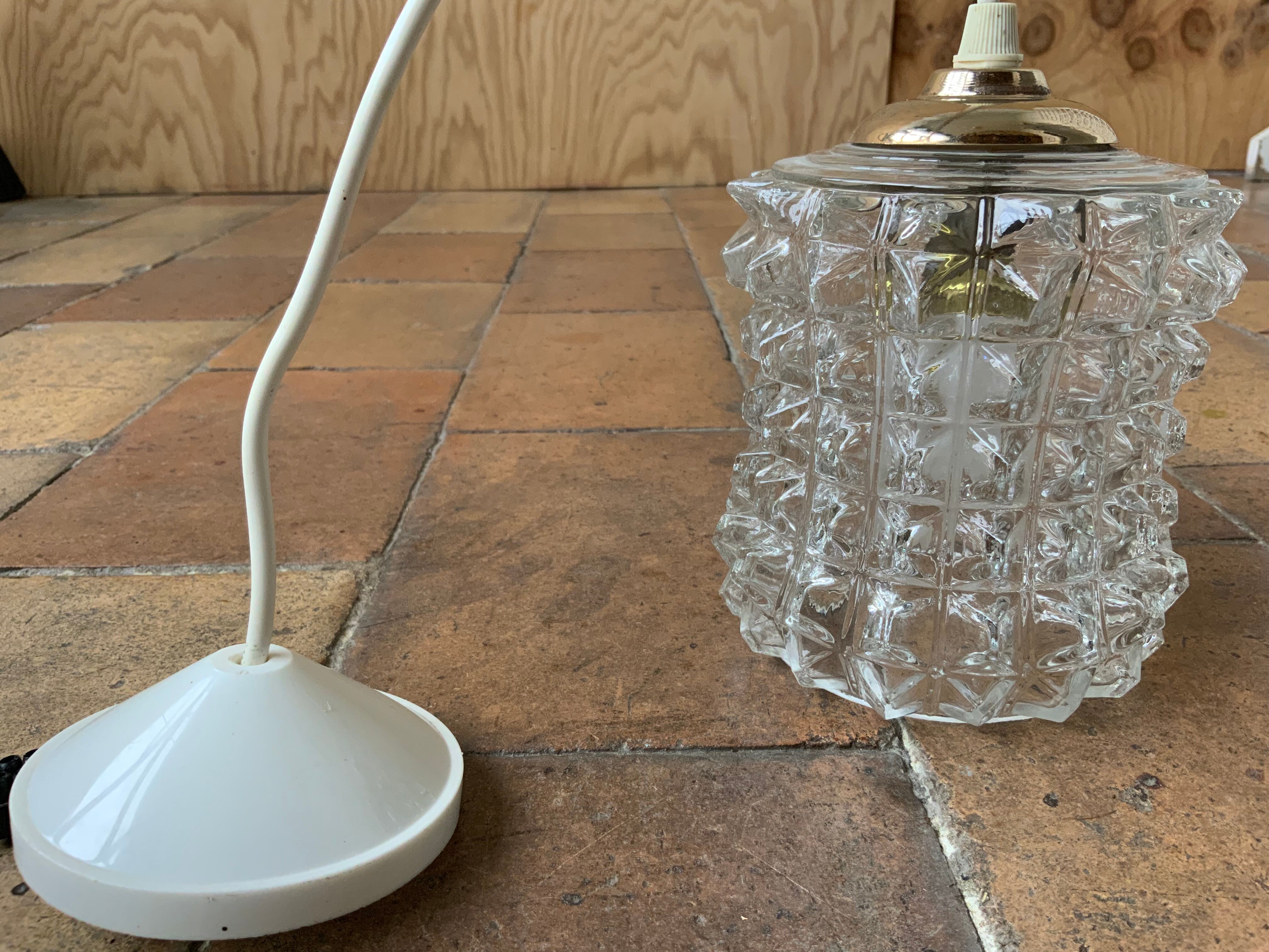 Vintage glass pendant lamp