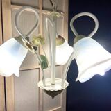 Antique Chandelier Ceiling Light Florentine Bouquet Floral Design 1970 Decorative Art No.2