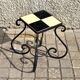Coffee table Plant holder in wrought iron and ceramic tiles 1960-1970