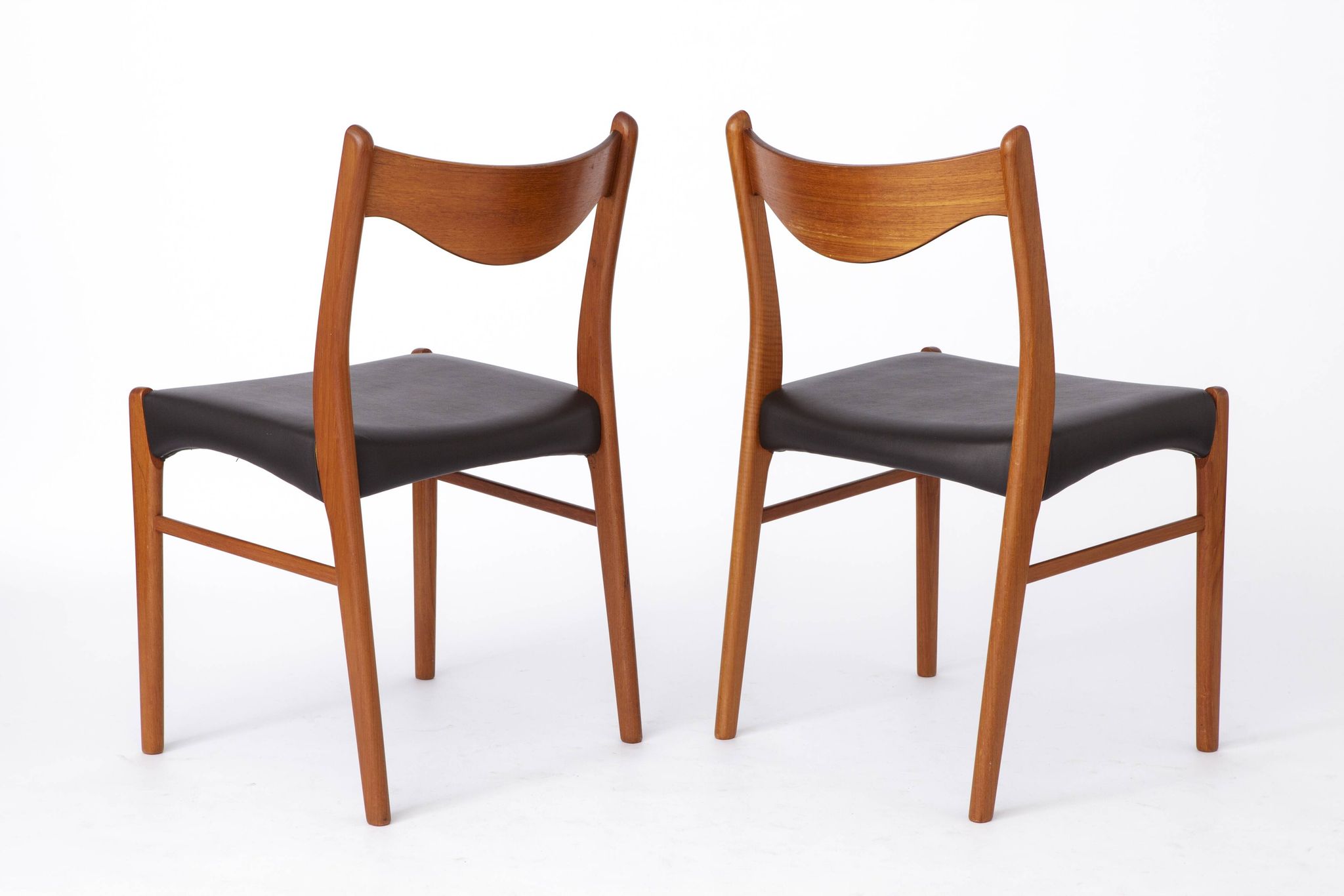 4 Arne Wahl Iversen Mid century teak dining chairs Glyngøre stolefabrik, model GS61