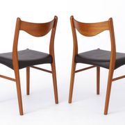 4 Arne Wahl Iversen Mid century teak dining chairs Glyngøre stolefabrik, model GS61