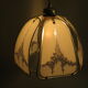 Gold metal pendant lamp and Murano glass panels by Eglo Leuchten Austria 1970