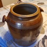 Enamelled terracotta jar
