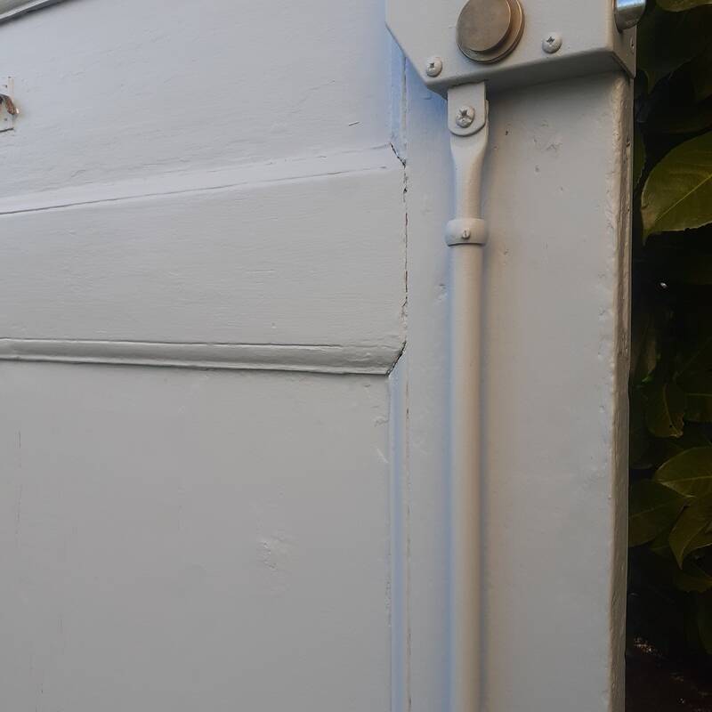 Old oak entrance door with glass H209xL116cm 18th century multi-point lock