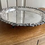Silver-plated tripod serving dish