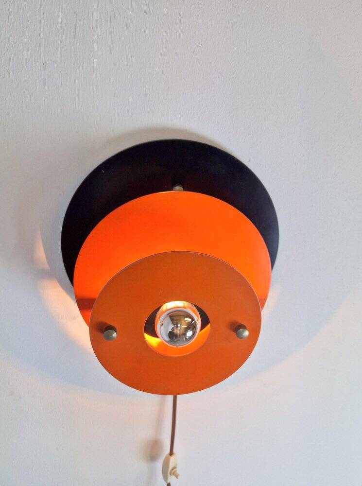 Mid-Century Metal Discus Wall Lamp attributed to Herda, 1960s