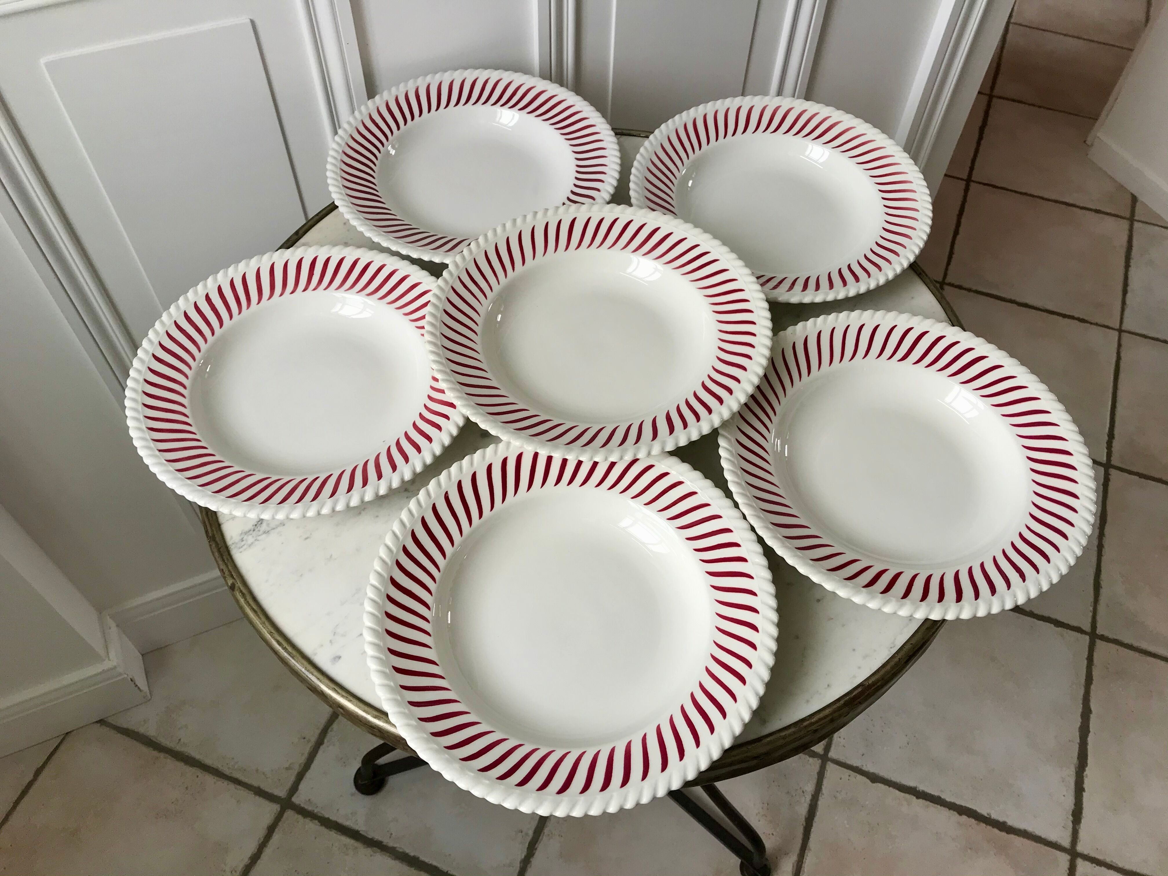 lot of 6 hollow plates FB Badonviller serrated years 30-40