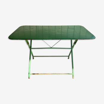 Bistro table folding metal green