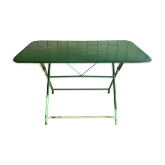 Bistro table folding metal green