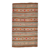 5x8 Anatolian Striped Vintage Kilim Rug, 146x252Cm