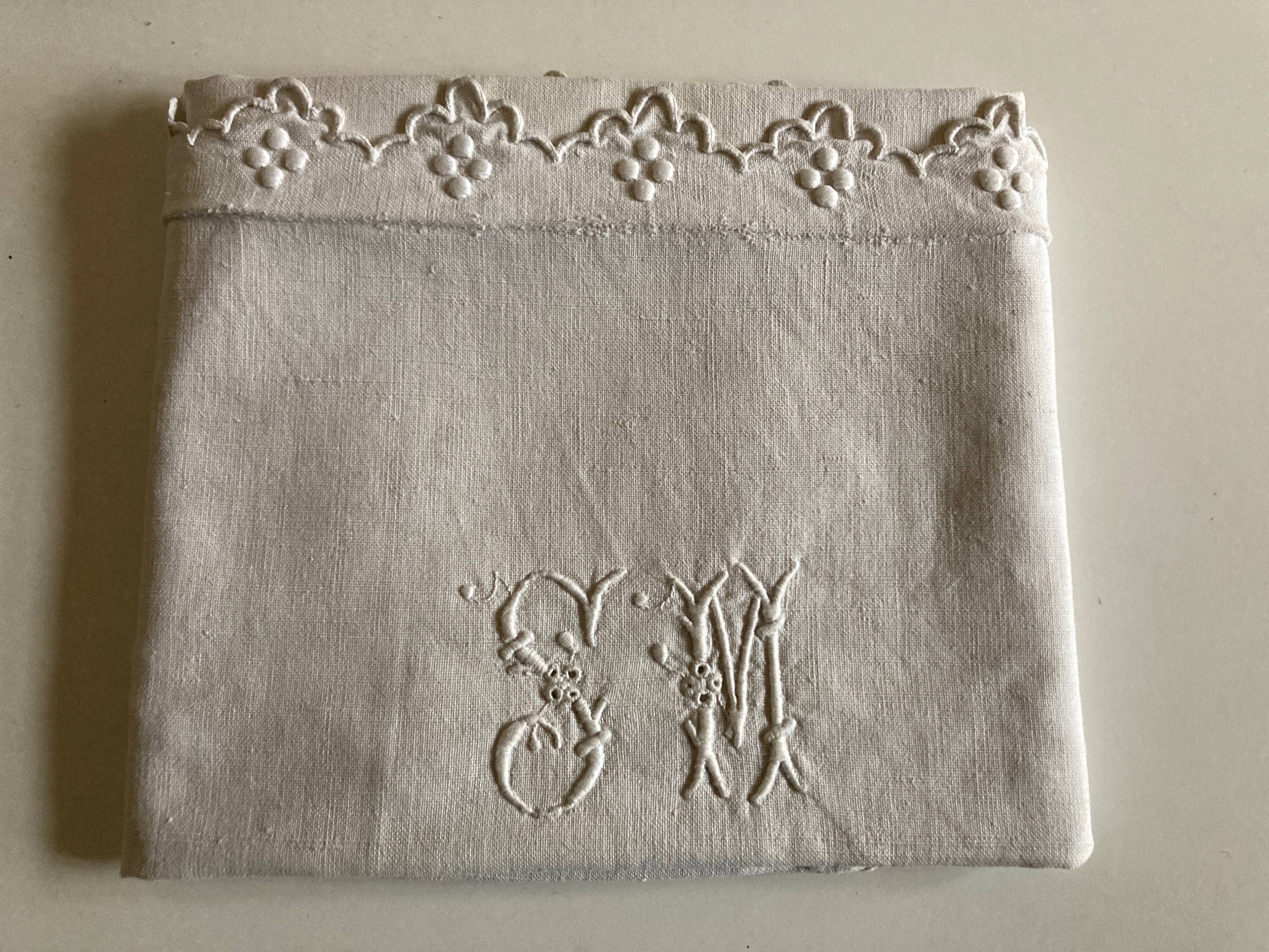 19th country pillowcase in raw linen canvas