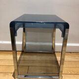Plexiglas and blue chrome table